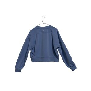 Lululemon Perfectly Oversized Cropped Crew Sweatshirt Blue Long Sleeve Womens